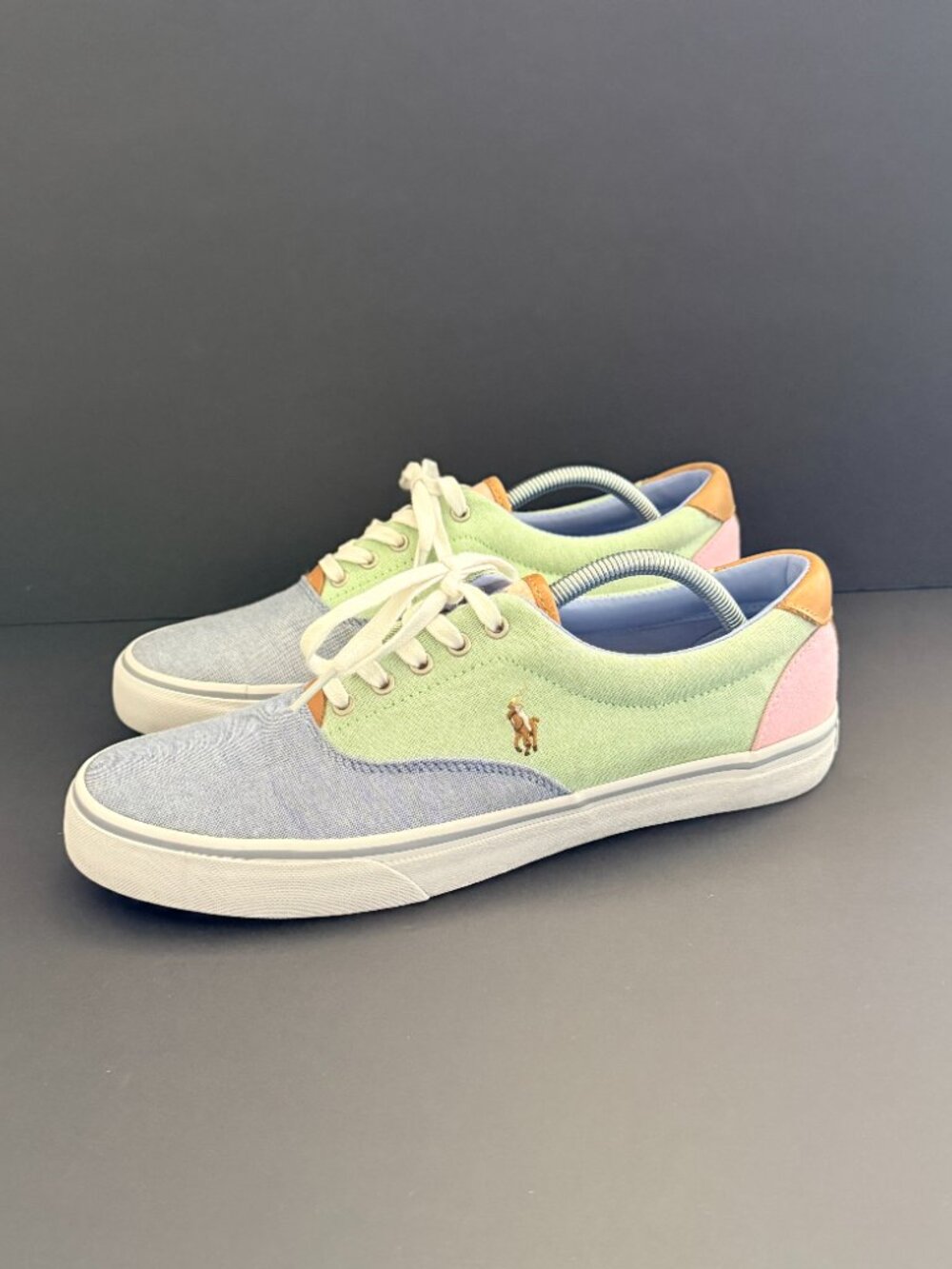 POLO Thorton III Sneakers M10.5D Pastel Tricolor Canvas Oxford - Picture 2 of 7